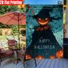 2D Flat, 2D Flat,1pc Halloween Pumpkin Scarecrow Lantern Maple Leaf Print-double Sided Garden Flag, Outdoor Decoration, Lawn, Flag Only, , 2D Flat