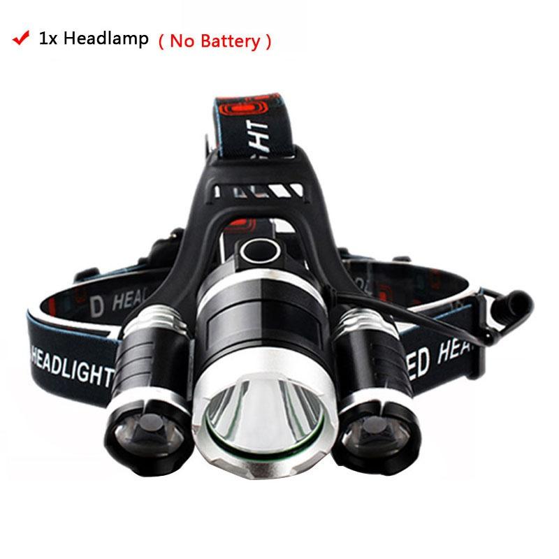 9000Lm Led Lighting Head Lamp T6+2Q5 LED Headlamp Headlight Camping Fishing Light+18650 Battery+Car Charger+USB