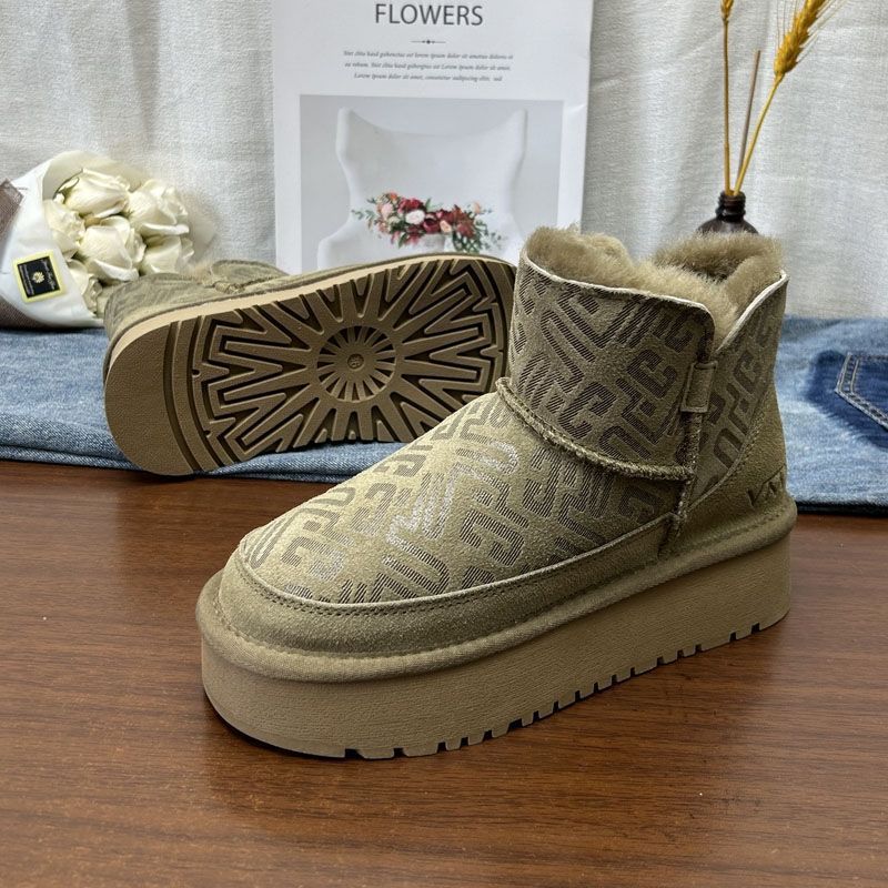 

Snow boots women s winter velvet thickened warm non-slip snow cotton 2025 new one-pedal Northeast cotton shoes 41 армия зеленый