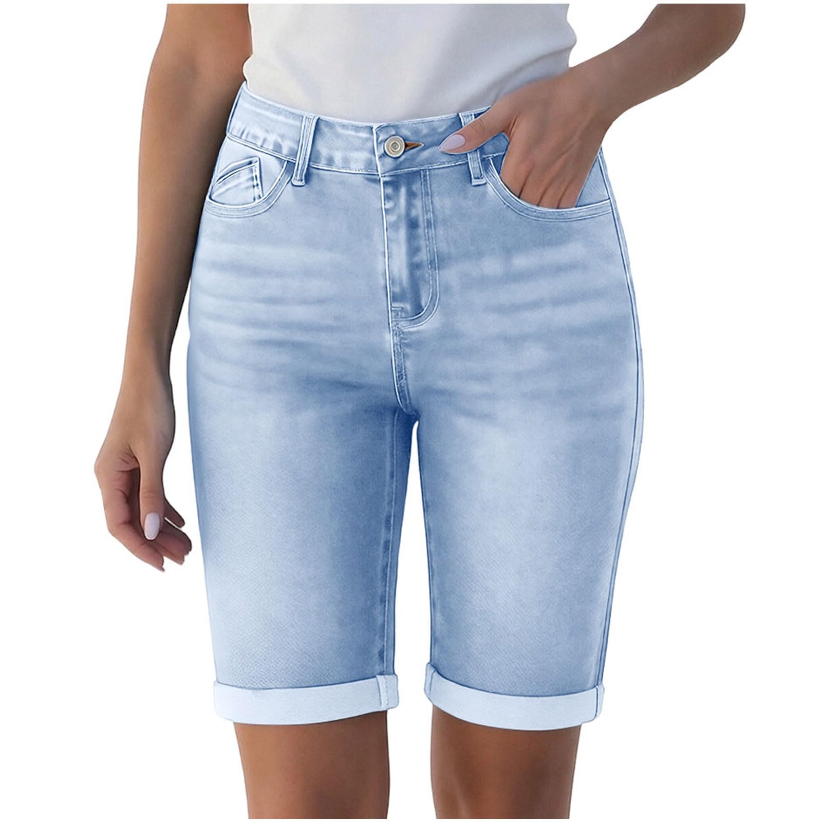 

Ladies Casual Versatile Fashionable Denim Shorts XL світло-синій колір