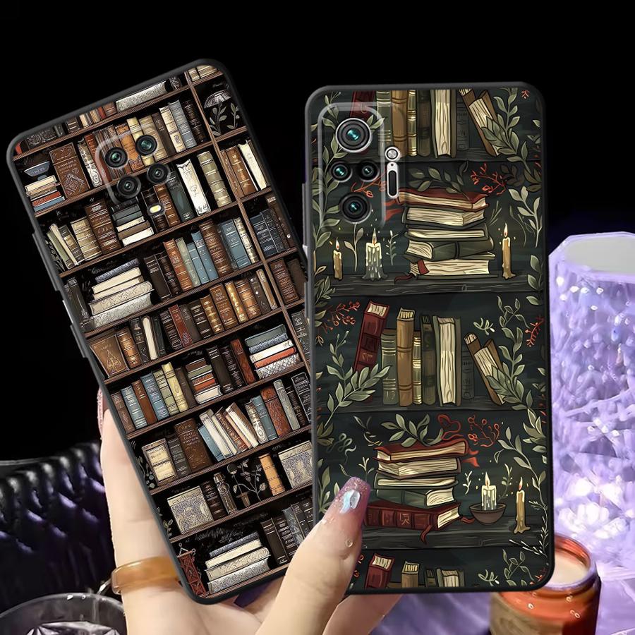 Cartoon Book Pattern Black Soft Phone Cover Case for Xiaomi Redmi Note 9 10 11 12 Pro 7 8 10S 11s 13 14 Pro Plus 9S 12s