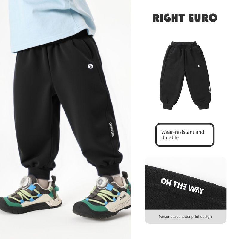 Boys  Casual Pants, Autumn Knitted Trousers, New Spring and Autumn Children s Clothing, Stylish Sweatpants for Older Children Black 90