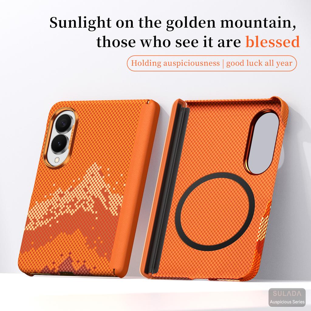 Luxury Business Magnetic Textured Skin-Feel Case for Samsung Z Fold 8 Wide Shockproof for Magsafe Metal Lens Protector Cover