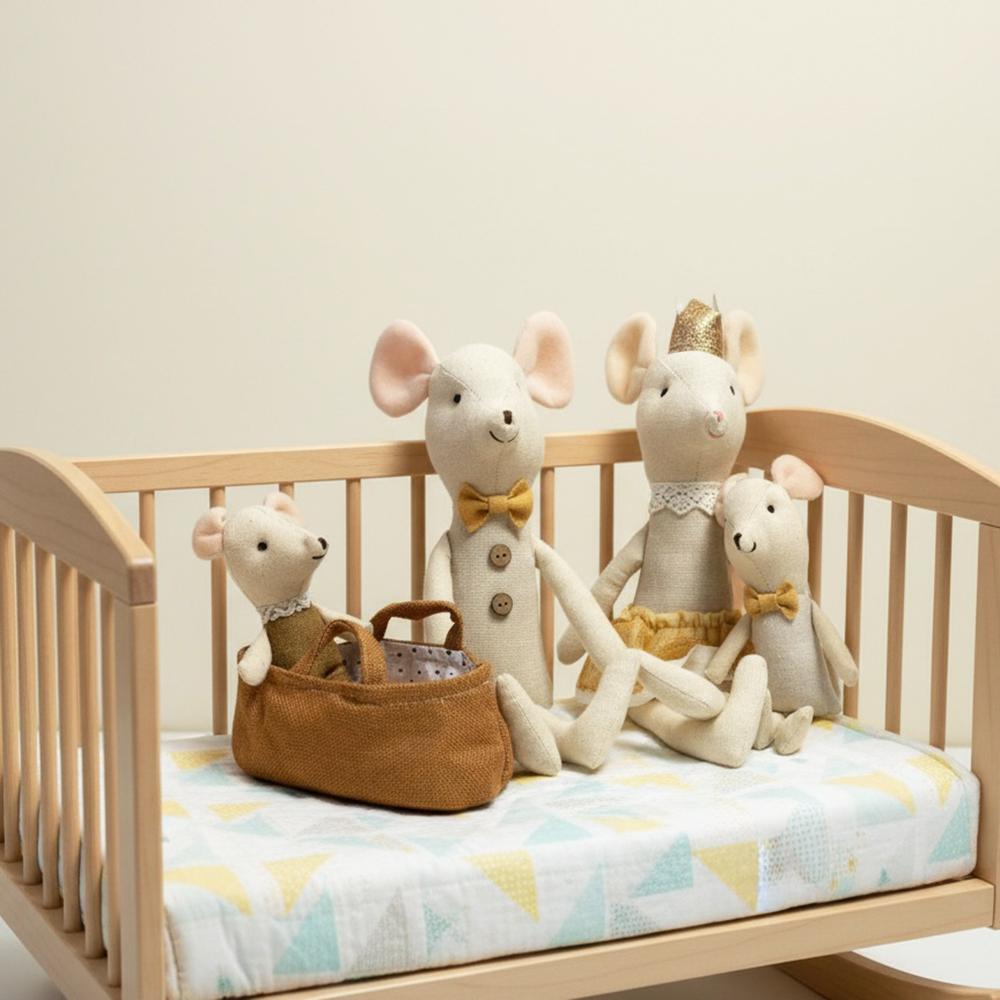 Cute stuffed animals mouse dolls family dollhouse mini plush christmas birthday gifts Little Mouse Plush dolls