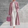 Autunno e Inverno, Popolare Cappotto Lungo in Velluto Dorato da Donna Giacca in Velluto con Revers High-End Sopra il Ginocchio