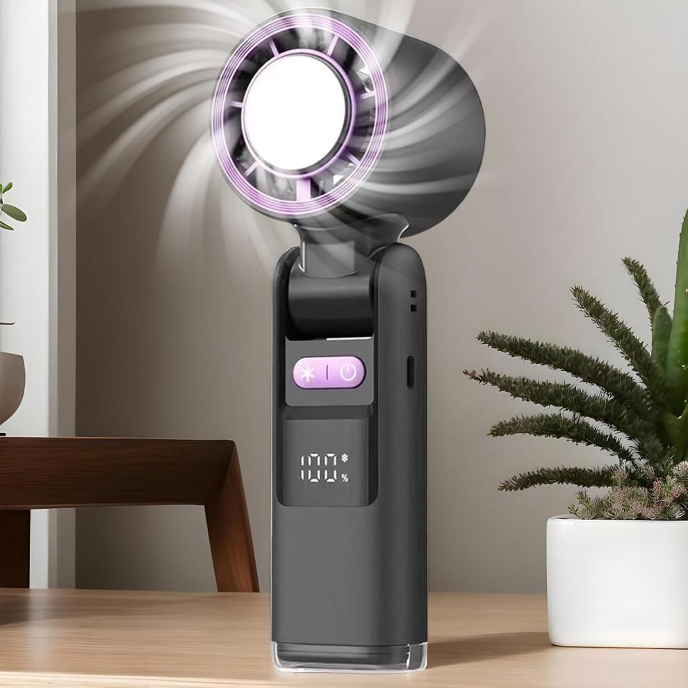 Draagbare Handventilator met LED-Display, 100 Snelheden, 360° Koeling, Opvouwbaar Oplaadbaar voor Reizen