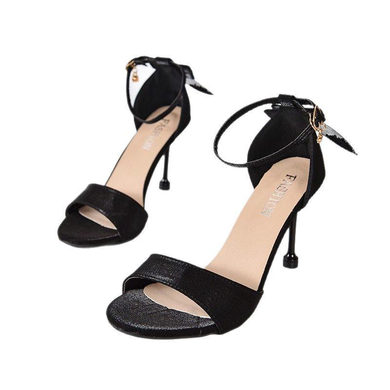 2025 new small high-heeled sandals women's summer thin-heeled waterproof table fairy wind word with temperament high heels