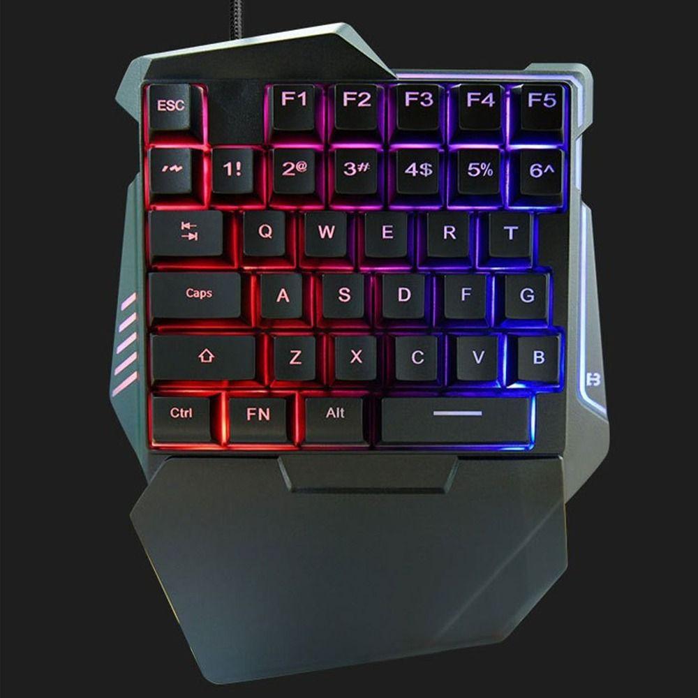 35 Keys One Handed Gaming Keyboard RGB Backlit USB Wired Professional Gaming Keypad USB Gaming Keyboard