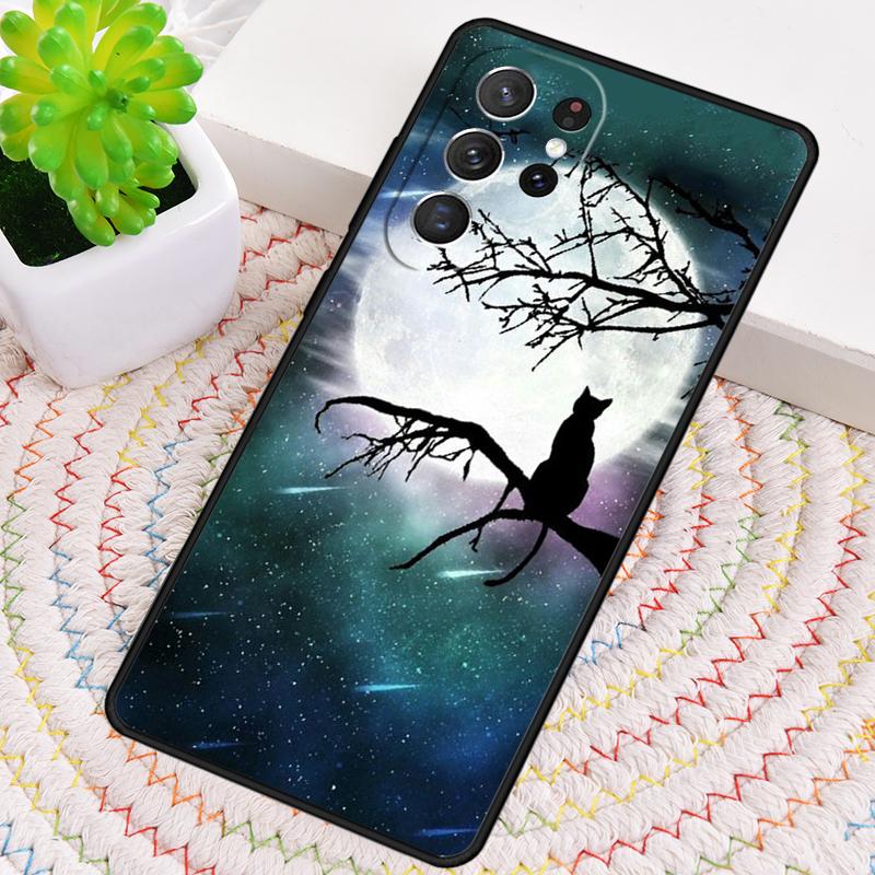 Anime Mond Katze Handyhülle für Samsung Galaxy note 10 pro S26 Ultra S23 S24 FE S25 S21 S22 PLUS stoßfeste Hülle