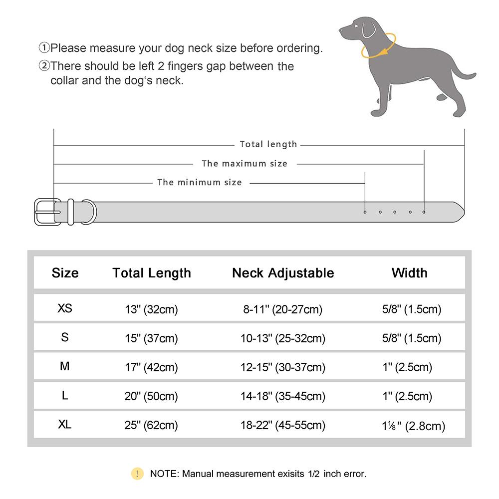 Personalized PU Leather Dog Collar Custom Braided Dog Collars Padded Pet Necklace Free Engraving for Small Medium Large Dogs Pug