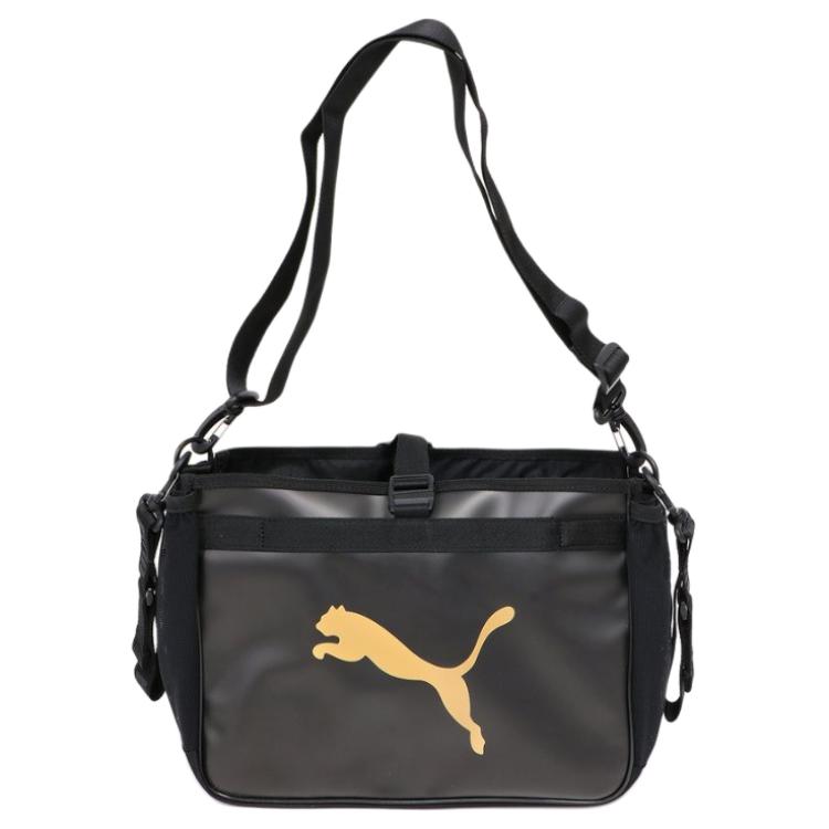 Puma Classic Logo Print Fabric Shoulder Bag Women bags Black 078501 Black