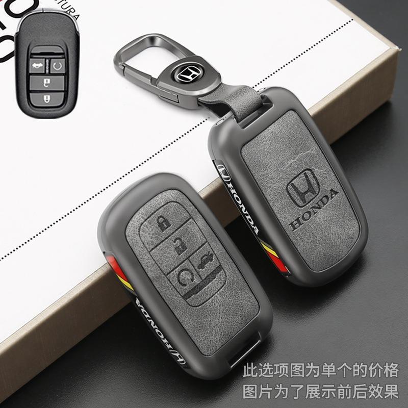 Leather Car Key Cover Case Shell Fob for Honda 2022 2023 2024 2025 for Civic for Accord for CR-V for HR-V for Pilot Accessories DE6