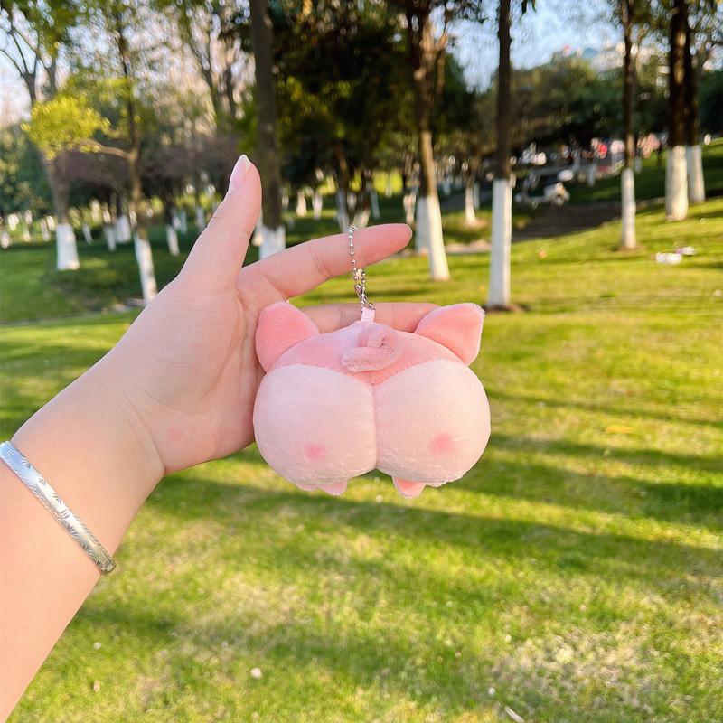 Cute Cat Butt Plush Keychain  Corgi Pig Butt Soft Fidget Toys Girls Child Bag Decoration