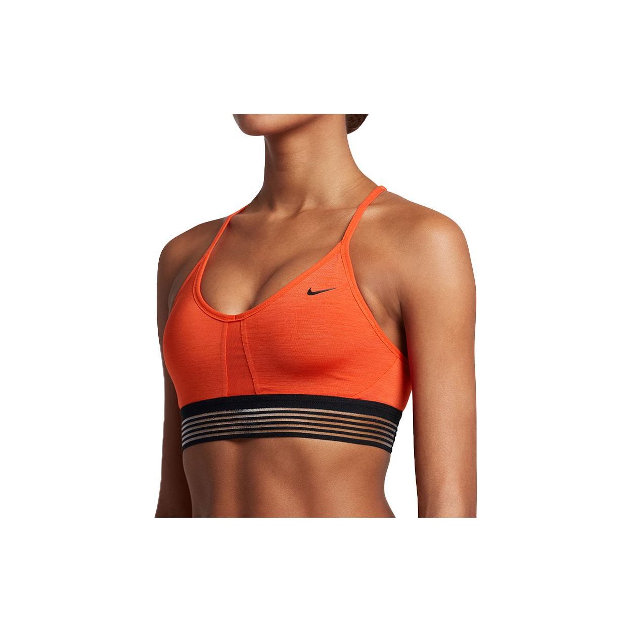 

Nike Спортивный бюстгальтер с логотипом бренда, женское нижнее белье, оранжевый 832093-852 L