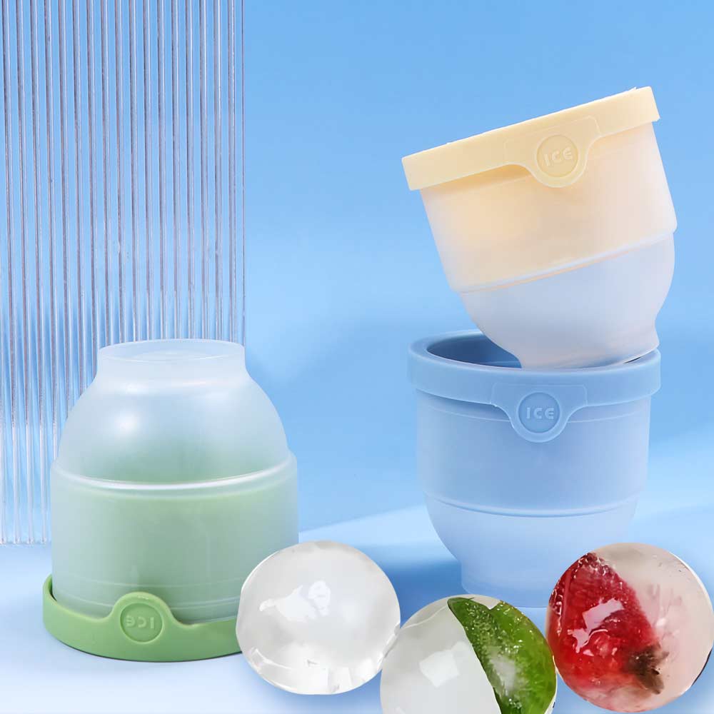 3PCS/SET 6cm Diameter Whiskey Ice Cube Mold Stackable Sphere Ice Mold Silicone Ice Tray Party