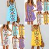 Womens Midi Dress Sleeveless Boho Beach Casual Floral Sundress Perfect For Summer