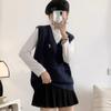 New college style overlapping Fried Dough Twists V-neck sweater vest Spring and autumn knitting vest V-neck knitting vest