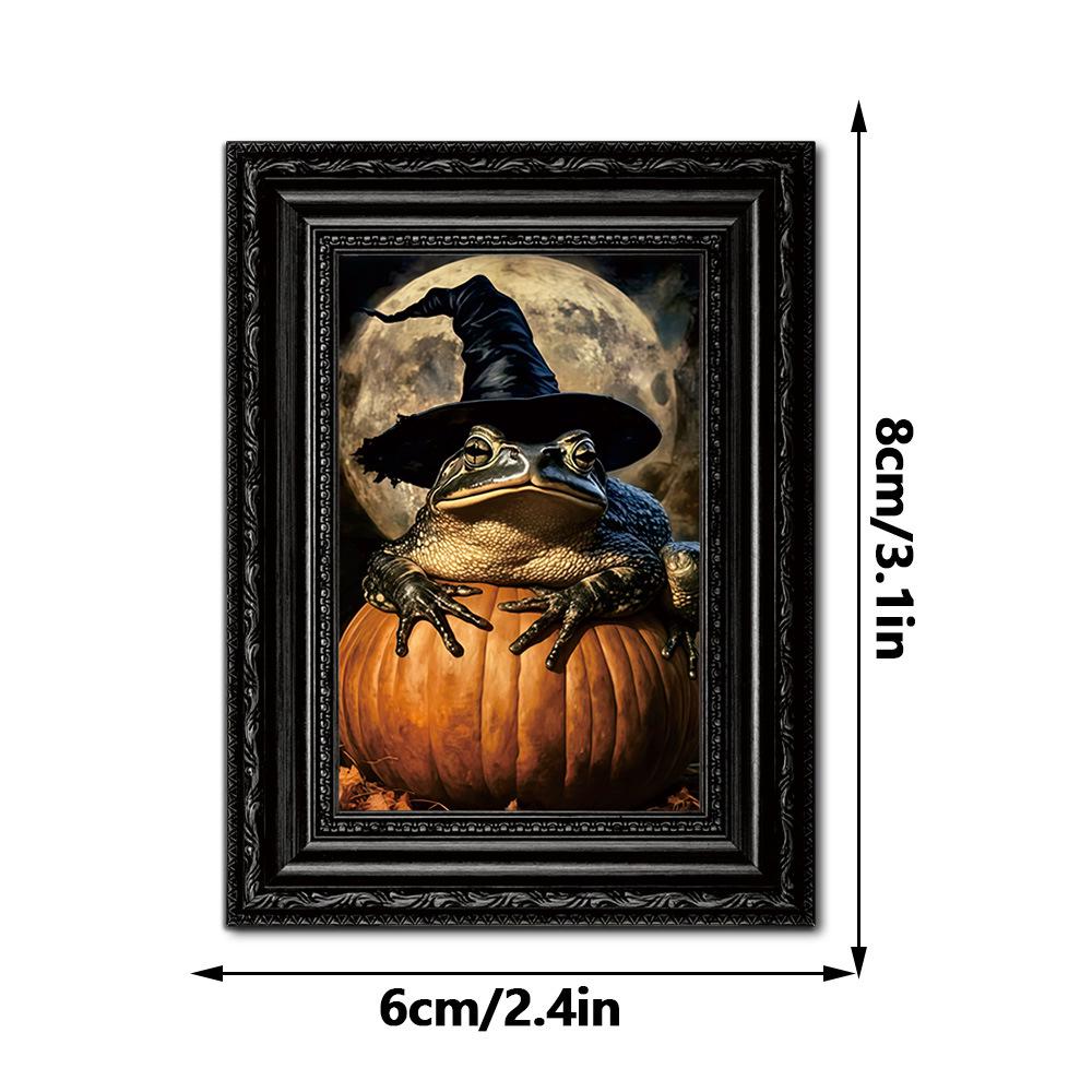 3D Wooden Halloween Festival Photo Frame & Refrigerator Magnet Decoration
