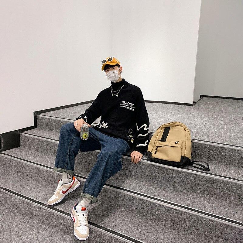 Winter Knit Sweater Oversize Korean Style Male Pulover Turtleneck Knitwear  Fashion Baggy Cozy Sweaters 2021 Men's Black Sweater купити недорого —  ціна, безкоштовна доставка, реальні відгуки з фото — Joom