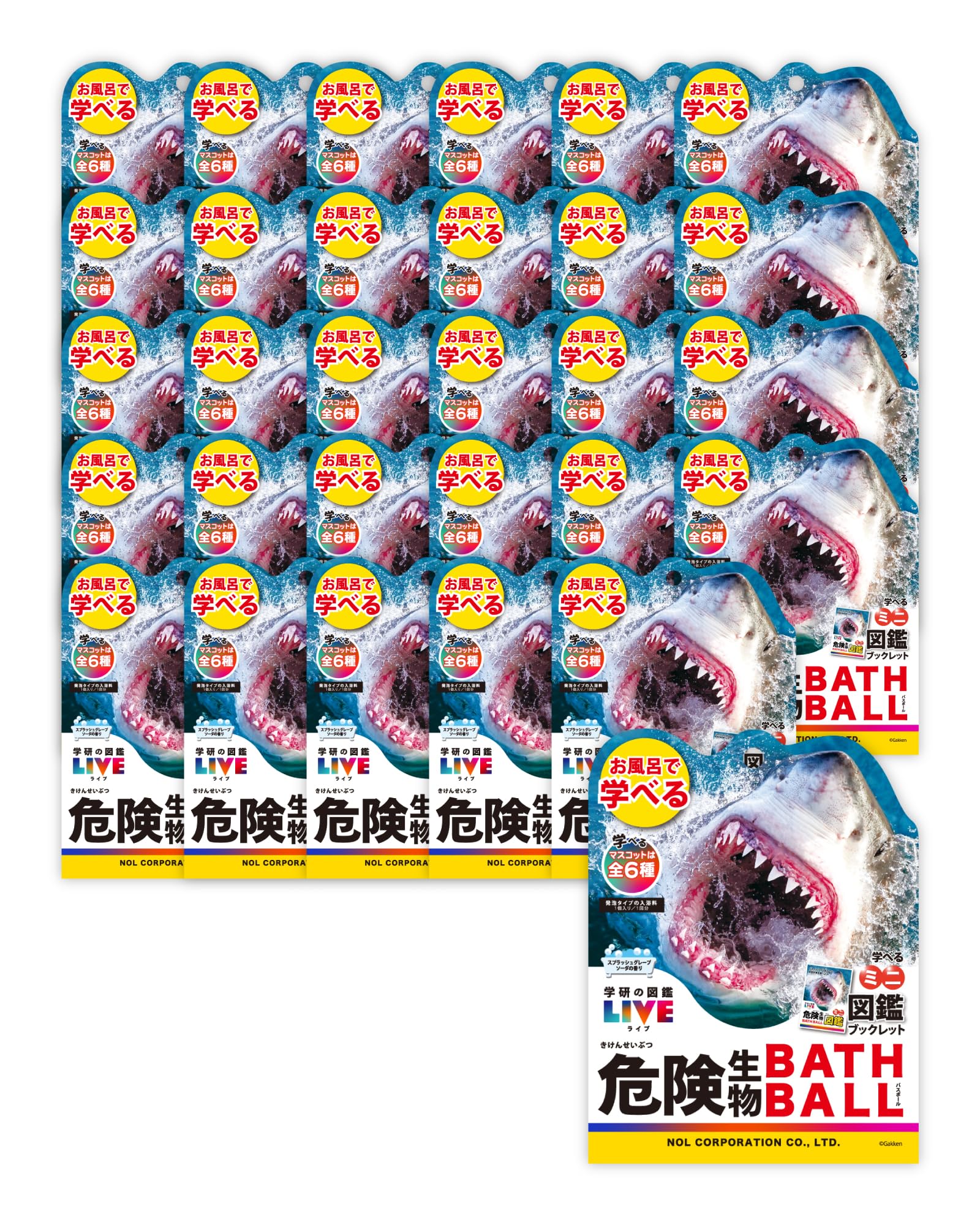 

Оптовая закупка солей для ванн Nol Corporation Gakken Picture Book Набор из 30 шариков для ванны LIVE Dangerous Creatures Mini Book