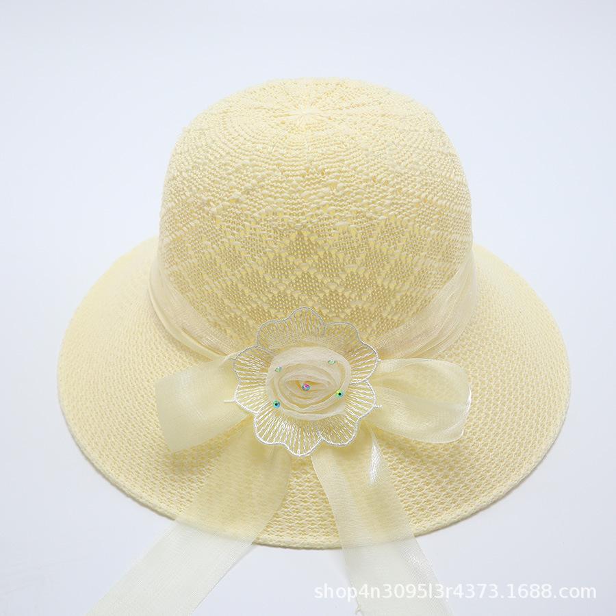 Summer straw hat big brim fashionable flower sweet seaside vacation beach breathable sun protection sun hat women's