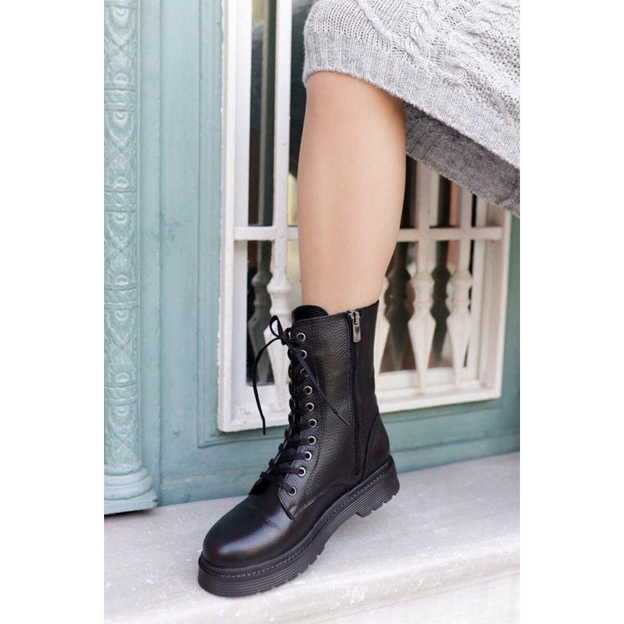 Women's Genuine Leather Thick Outsole Winter Boots