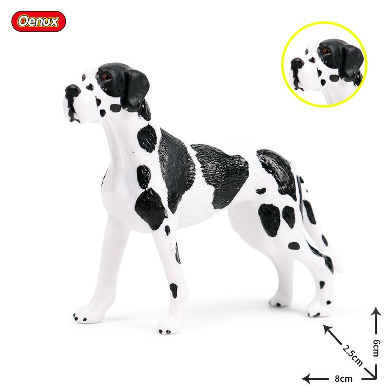 Oenux New Farm Dogs Pet Figurines Rottweiler Collie Huskie Bulldog Schnauzer Model Action Figures Cute Home Decoration Kids Toy