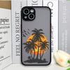 Black Coconut Palm Tree Printed Phone Case for IPhone 16 14 15 Pro Max 11 12 13 PRO MAX Mini 7 8 Plus X XS Shockproof Hard Cover