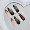 Three-dimensional hazelnut French sweet and cool zebra pattern European and American style removable manicure 24 pieces press on nails