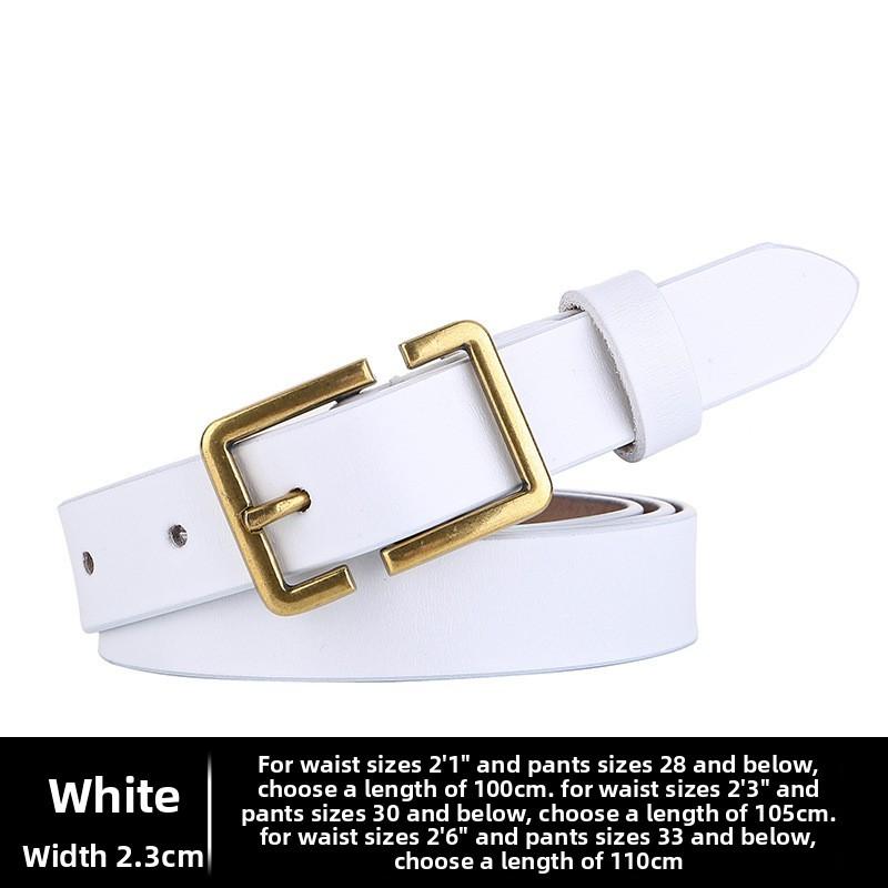 Womens Leather Belt With Stylish Square Pin Buckle For Daily Use