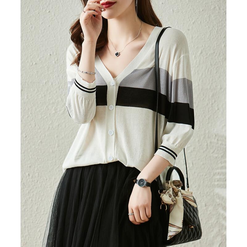 Firstview Women's Urban Casual V-Neck Knit Sweater