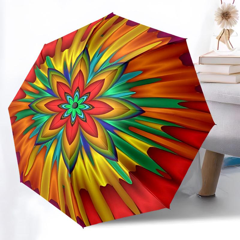 

1pc Kaleidoscope Pattern Automatic Umbrella - Automatic Opening And Closing, Sturdy Iron Frame, Portable Folding Design yy251018180