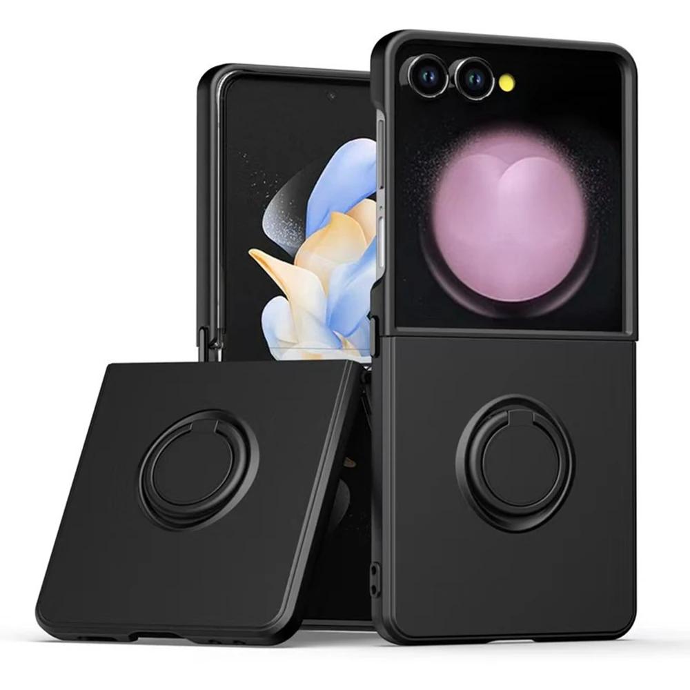 

Trendy Soft Silicone Frosting Phone Case for Samsung Galaxy Z Flip 7 FE 6 5 4 3 Shockproof Car Magnetic Ring Stands Mobile Cover Galaxy Z Flip7