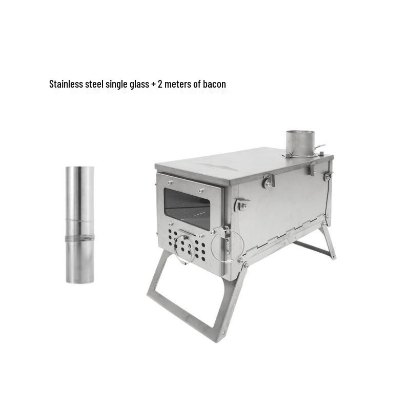 WT-star Stainless Steel Foldable Wood Stove for Outdoor Camping and Hiking