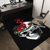 1 Stück Totenkopf Rose Teppich Anti-Rutsch Polyester Fußmatte für Büro.Schlafzimmer
