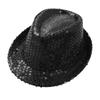 Children‘s Disco Dance Costume Sequins Tassels One Shoulder Sleeveless High Waist Flared Jumpsuit and Fedora Hat for Party Performance
