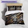 Juventus FC Pattern Printed 3PCS Bedding Set Soft Skin-Friendly Washable Duvet Cover & Pillowcases Set All Season Bedroom