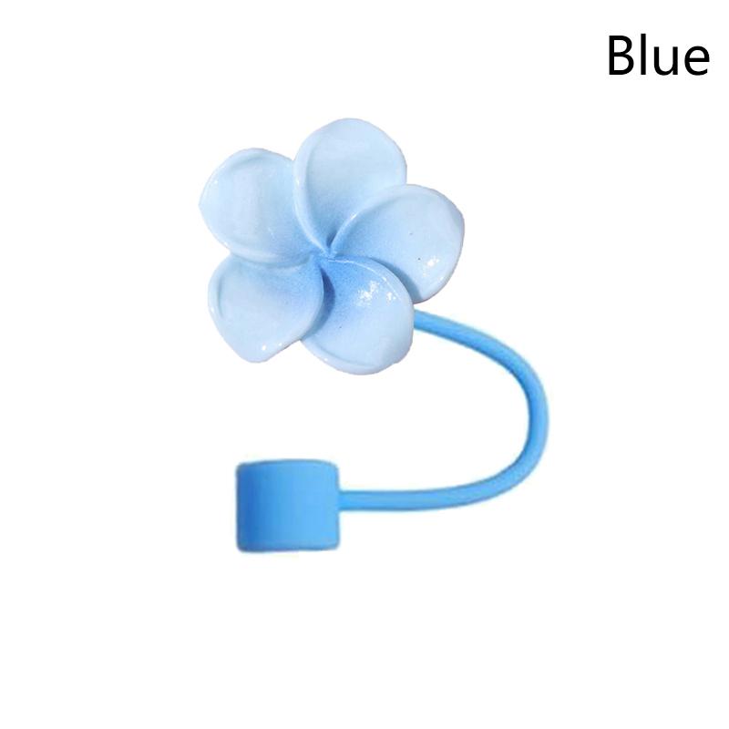 

10 мм соломинки Frangipani крышки хорошо герметизирующий колпачок протектор силиконовый соломинка топпер пыленепроницаемые соломинки крышки для вечеринок синий