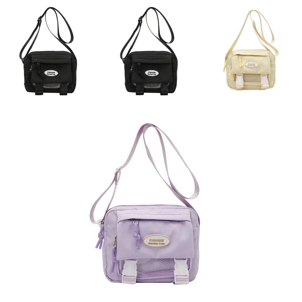 Student Large Capacity Messenger Bag With Zipper Closure For Casual Outings
