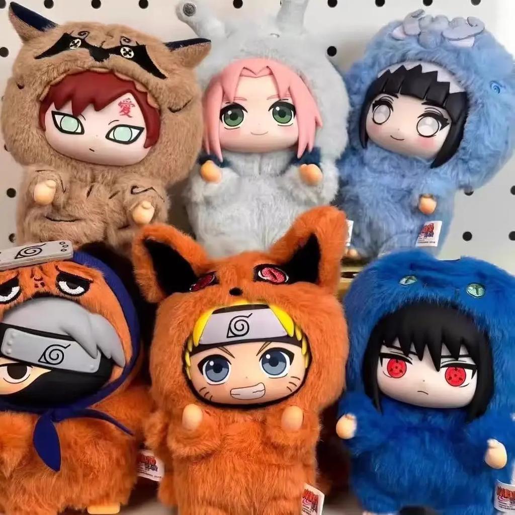 Original BANDAI Eaki Naruto Uzumaki Naruto Blind Box Shippuden Beast Party Series Plush Doll Anime Characters Are Cute Toys Gift