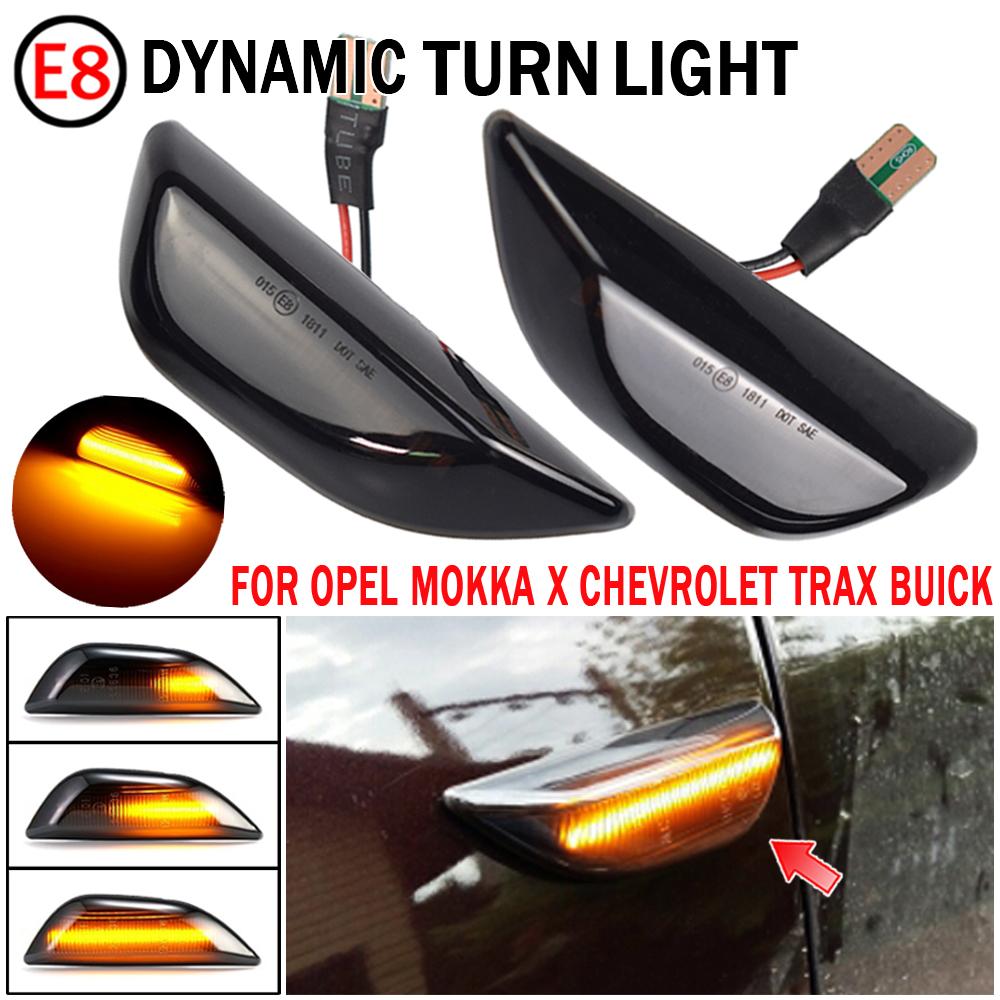 Sequential Flashing LED Turn Signal Side Marker Light Dynamic Blinker For Opel Mokka X Chevrolet Trax Buick Encore 2013-