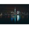 Modern Urban Landscape Wall Mural Dark Midnight City Light Reflection City Scape Landmarks Wallpaper For Living Room Bedroom Office Murals