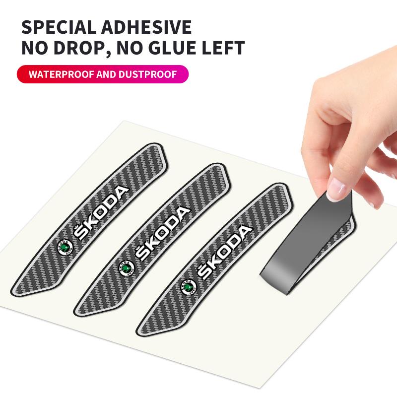 4pcs/set Car Tire Rims Stickers Wheel Accessories Decals For Skoda Octavia Superb Rapid Kodiaq Karoq Fabia Kamiq Enyaq Yeti Knzh54
