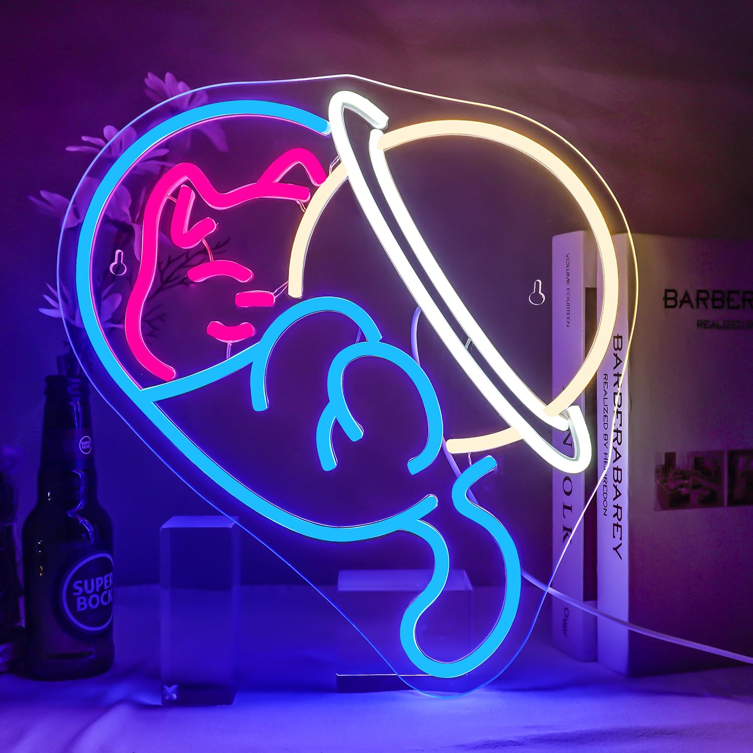 

Astronaut Cat Neon Sign for Wall Decor Anime Neon Sign Funny Decor Room Light Sign for Bedroom Bar Party Gifts for Kids