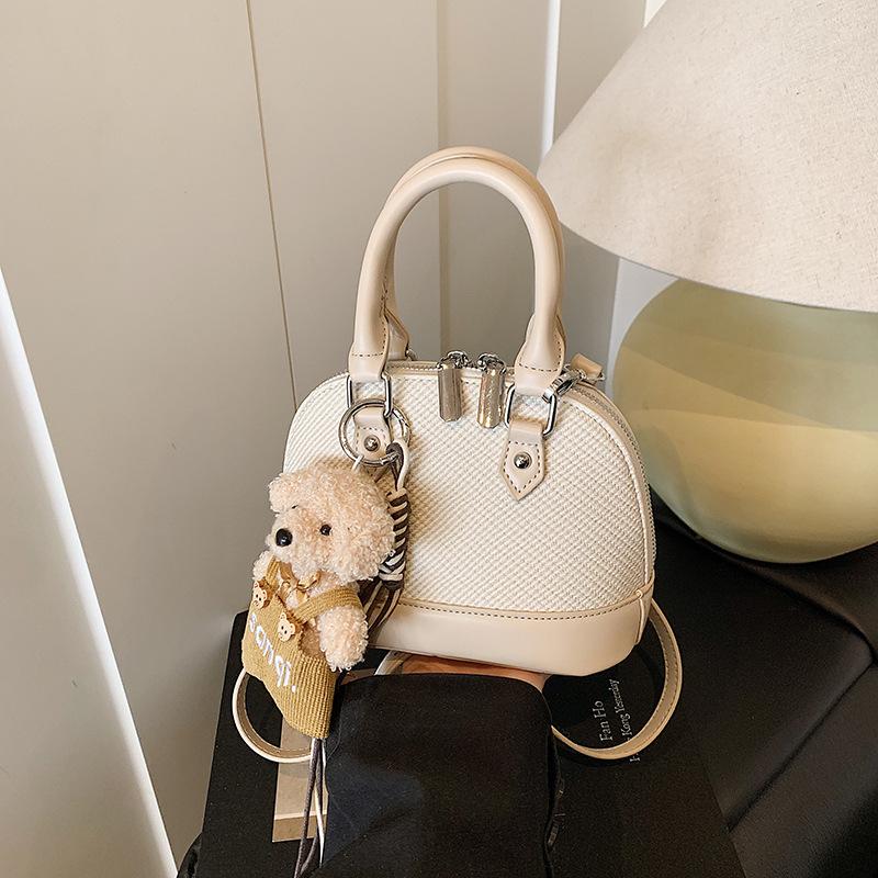 Retro Contrasting Shell Bag 2025 New Trendy Texture Versatile Handbag Casual Shoulder Bag Messenger Women's Bag