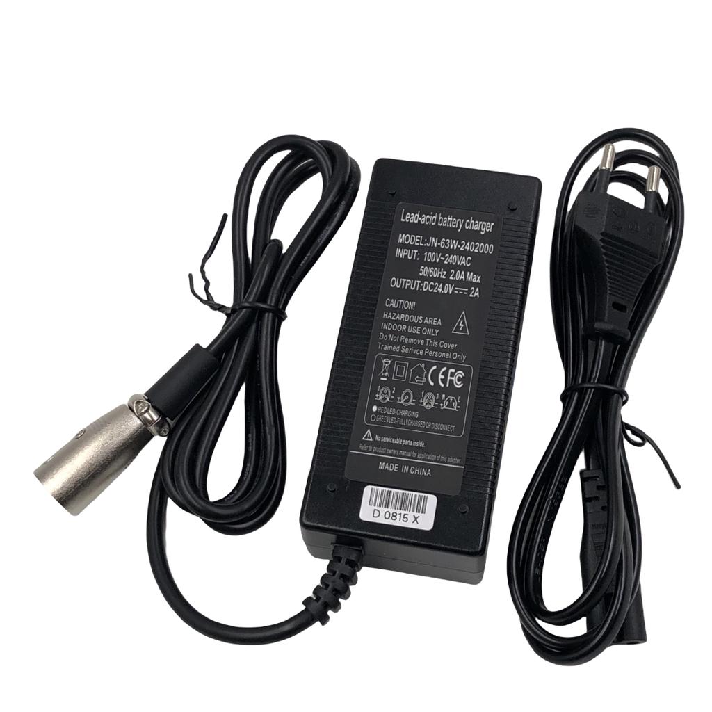 Cargador de 24V 2A para Silla de Ruedas Carrito de Golf Conector XLR Cargador Silencioso Razor E150 Razor E200 Razor E225S Razor E300 Razor E32