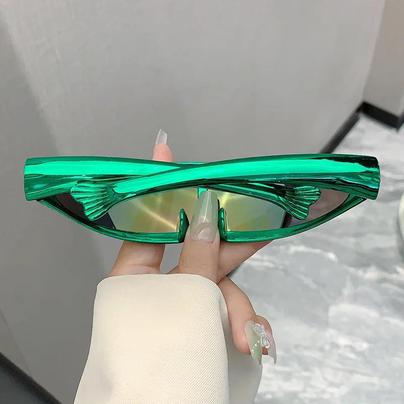 Gafas de Sol de Una Pieza de Marca de Lujo Vintage Y2K para Mujer y Hombre Gafas de Sol Punk Populares Gafas Deportivas para Exteriores Tendencia Gafas de Sol