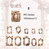 20pcs/pack Flowers Frame Stickers for Scrapbooking PET Materials Art Collage Junk Journal Decor Sticker Stationery