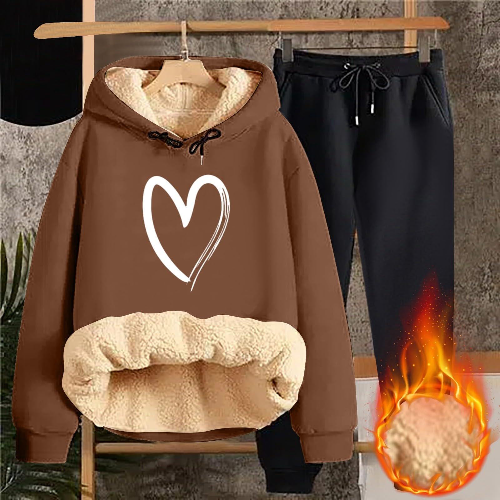 

Женская модная толстовка с капюшоном и принтом, повседневный комплект из двух предметов XL коричневый