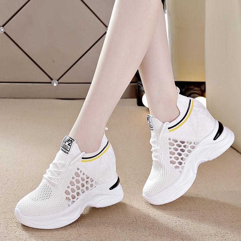 Breathable and thin inner height-increasing women's shoes, new casual sports shoes for women in summer